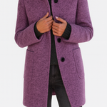 Emma Stand-Collar Button-Front Coat