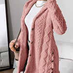 Lana Hooded Plush Textured Cardigan