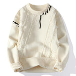 Kai Frayed Texture Crew-Neck Knit Sweater