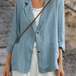 Faye Notch-Lapel Two-Button Blazer
