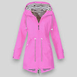 Sara Drawstring-Waist Hooded Rain Jacket