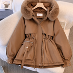 Lena Fur-Trimmed Drawstring Puffer Jacket