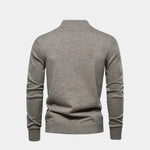Knitted Stand Collar Cotton Cardigan - Cross & Crown