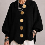 Karina - Oversized Collared Button Cardigan
