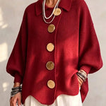 Karina - Oversized Collared Button Cardigan