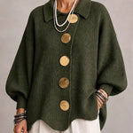 Karina - Oversized Collared Button Cardigan