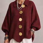 Karina - Oversized Collared Button Cardigan