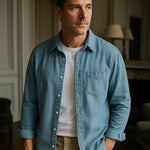 Corduroy Classic Blue Shirt - Cross & Crown