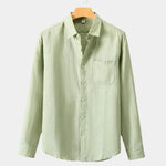 Long Sleeve Essential Linen Shirt - Cross & Crown