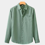 Long Sleeve Essential Linen Shirt - Cross & Crown