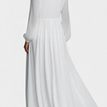 Marilou Long Minimalist Cotton Dress With A Felted Look