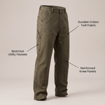 RUGGED WORKWEAR STRAIGHT-LEG UTILITY PANTS
