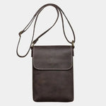 Men's Mini Leather Shoulder Bag - Cross & Crown