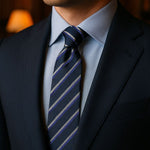 Navy Ledger Tie – Cross & Crown