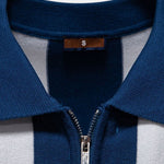 Navy Stripe Polo - Cross & Crown