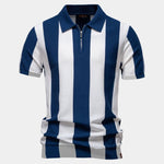 Navy Stripe Polo - Cross & Crown