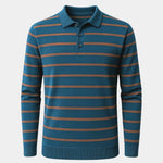 Navy Sunset Striped Polo - Cross & Crown