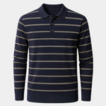 Navy Sunset Striped Polo - Cross & Crown