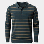 Navy Sunset Striped Polo - Cross & Crown