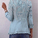 Estrella | Vintage Paisley Print Ruffled Jacket