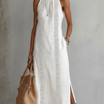 Celine | Sleeveless Lace Detail Midi Dress