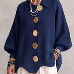 Karina - Oversized Collared Button Cardigan