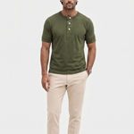 Pure Cotton Henley T-Shirt - Cross & Crown