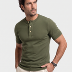 Pure Cotton Henley T-Shirt - Cross & Crown