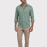 Long Sleeve Essential Linen Shirt - Cross & Crown