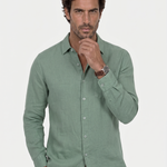 Long Sleeve Essential Linen Shirt - Cross & Crown