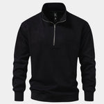Zip Black Lapel Sports Sweatshirt - Cross & Crown