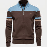 Cardigan Sweater Zipper Standing Collar Knitwear - Cross & Crown