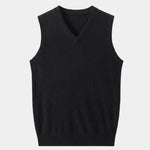 100% Cashmere V Neck Knit Vest - Cross & Crown