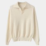 Essential V-Neck Polo Pullover - Cross & Crown
