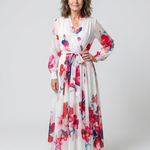 Lillian | Floral Long Sleeve Wrap Maxi Dress