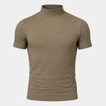 Solid Casual Turtle Neck T-Shirt - Cross & Crown