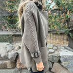 Isola | Knit Sleeve Double-Breasted Coat
