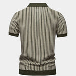 Striped Knit Polo Shirt - Cross & Crown