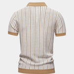 Striped Knit Polo Shirt - Cross & Crown
