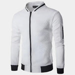 Textured Casual Bomber Jacket - Cross & Crown