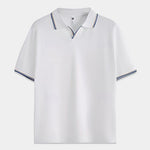 Timeless Black V-Neck Polo - Cross & Crown