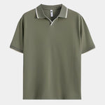 Timeless Black V-Neck Polo - Cross & Crown