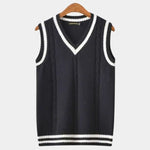 V Neck Elegant Knit Vest - Cross & Crown