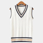 V Neck Elegant Knit Vest - Cross & Crown