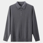Wool Knit Button Up Polo Pullover - Cross & Crown