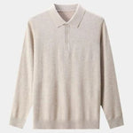 Wool Knit Button Up Polo Pullover - Cross & Crown