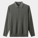 Wool Knit Button Up Polo Pullover - Cross & Crown