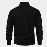 Zip Black Lapel Sports Sweatshirt - Cross & Crown